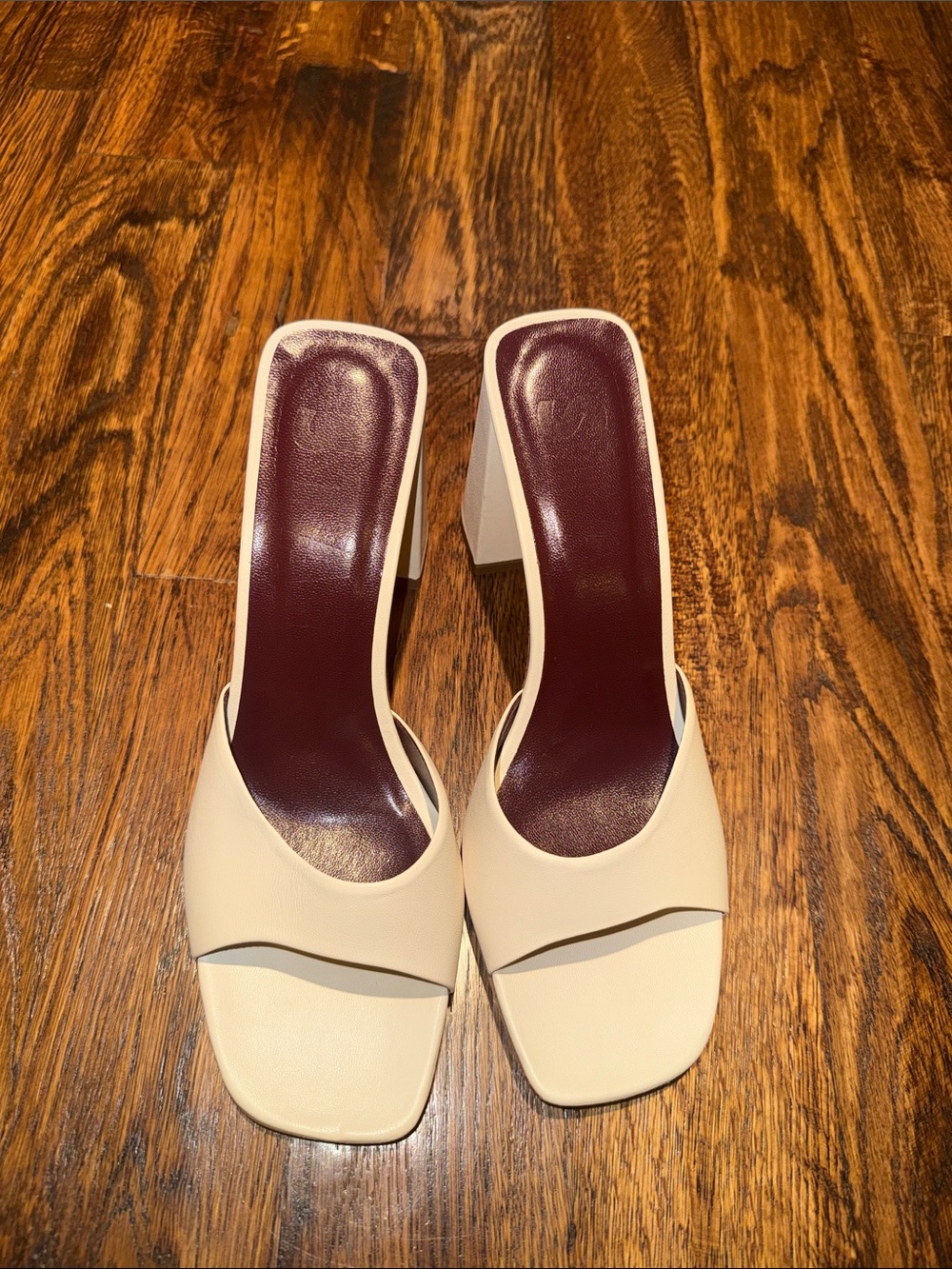 STAUD Women’s Cream Open-Toe Block Heel Slide
